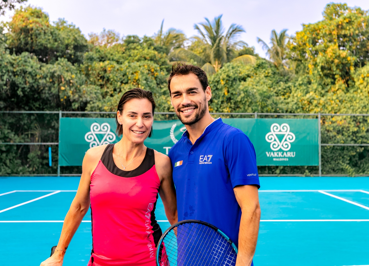 vakkaru-maldives-welcomes-top-italian-tennis-pros-fabio-fognini,-flavia-pennetta